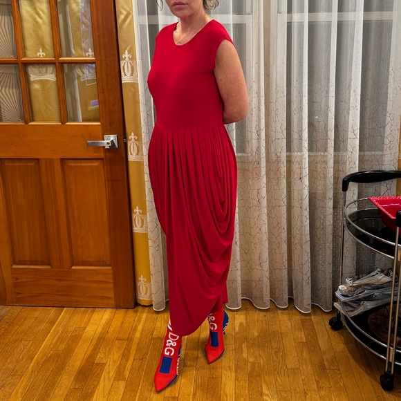 Norma Kamali jersey soft pleats gown L - Picture 1 of 13